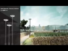 Thay đổi màu sắc ánh sáng vườn mặt trời RGB LED ánh sáng vườn năng lượng mặt trời 800w cho sân patio