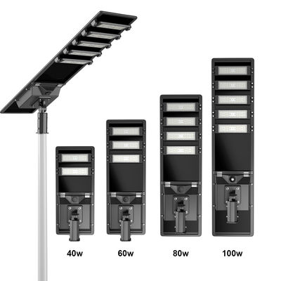 SMD5050 Mặt trời đèn LED Street Light cảm biến chuyển động điều khiển từ xa 60 Watt ánh sáng đường phố mặt trời