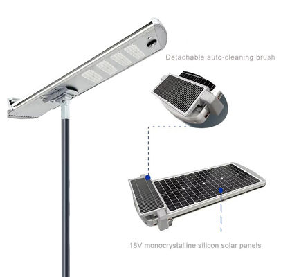 8 mét đèn LED thông minh năng lượng mặt trời đường phố vườn ánh sáng ngoài trời Ip65 tự vệ sinh tự động làm sạch